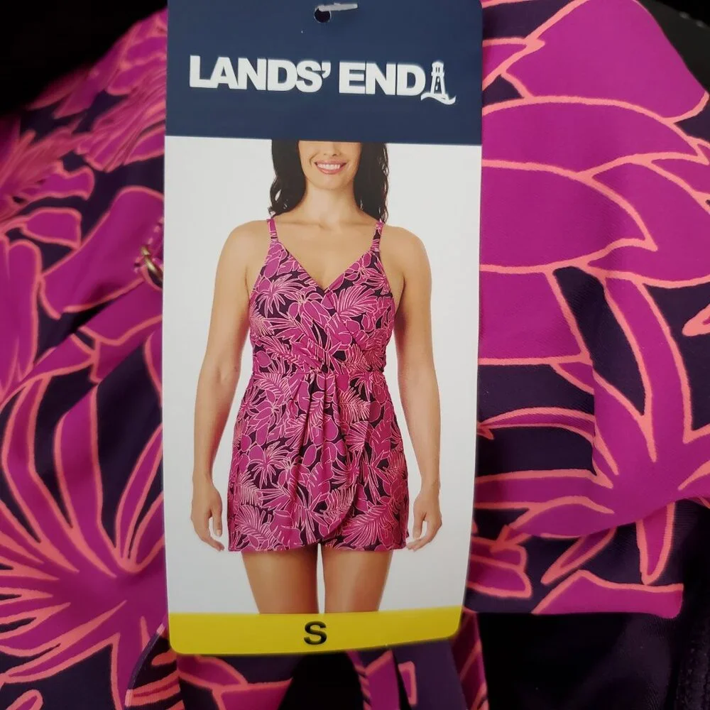 Lands' End Swimsuit One Piece Size S Swimdress UPF 50+ Removable Cups NWT - Picture 8 of 8